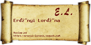 Erényi Loréna névjegykártya